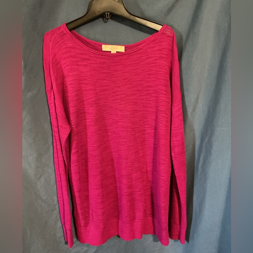 LOFT Fuchsia Long Sleeve Tee